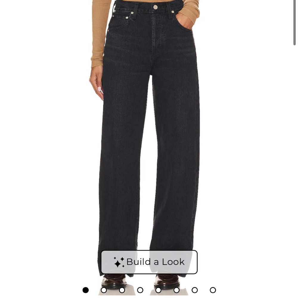 Citizens of Humanity Ayla Baggy Mid Rise Jeans in Voila Black